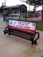 Creative Outdoor Advertising on Burlington Transit Bench