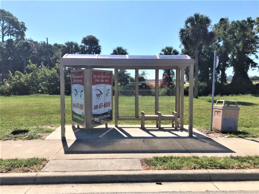 daytona beach outdoor advertising on bus shelter