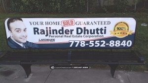 Rajinder Dhutti bench advertisement by Creative Outdoor